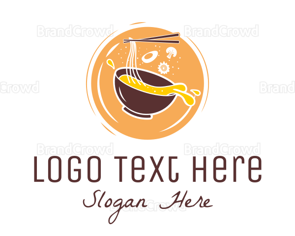 Ramen Noodle Badge Logo