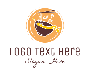 Pad Thai - Ramen Noodle Badge logo design