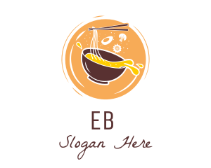 Asian - Ramen Noodle Badge logo design