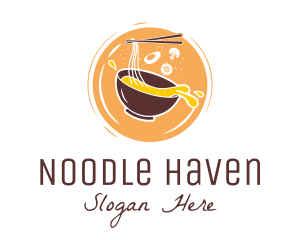Noodle - Ramen Noodle Badge logo design