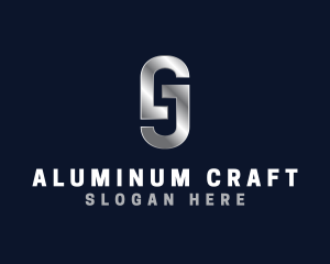 Aluminum - Industrial Steel Metal Letter GJ logo design