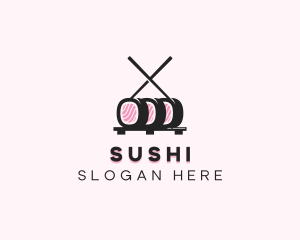 Salmon Sushi Dining logo design