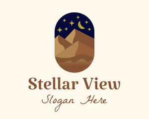 Stargazing - Night Sky Desert logo design