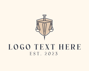 Office - Justice Dagger Shield logo design