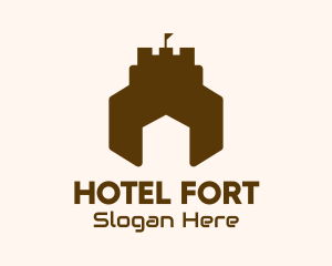 House Castle Fortress logo design