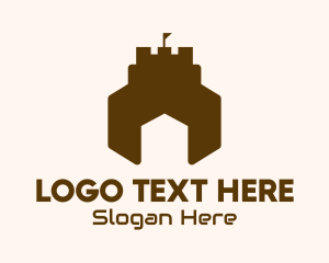 Brown - House Castle Fortress logo design