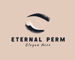 Perm - Feminine Beauty Eyelash logo design