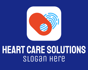 Heart Biometric Fingerprint App logo design