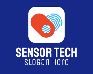Sensor - Heart Biometric Fingerprint App logo design