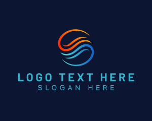 Heat - Wind Breeze Air Conditioning logo design