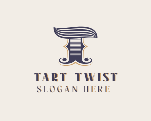 Vintage Brand Boutique Letter T logo design