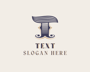 Vintage Brand Boutique Letter T logo design