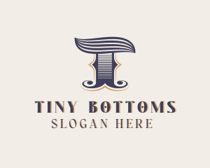 Vintage Brand Boutique Letter T logo design