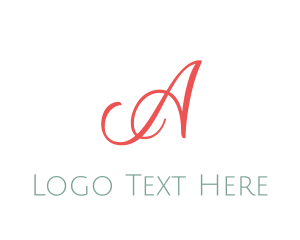 Coral - Coral Cursive Letter A logo design