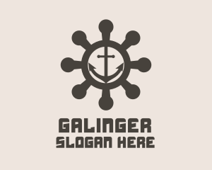 Anchor Ship Wheel  Logo