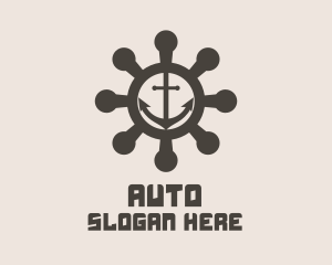 Anchor Ship Wheel  Logo