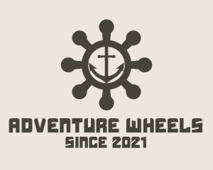 Anchor Ship Wheel  logo design