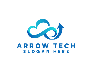 Cloud Tech Arrow logo design