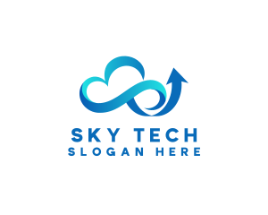 Cloud Tech Arrow logo design