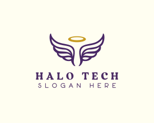 Halo Wing Angel logo design