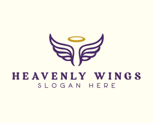 Halo Wing Angel logo design