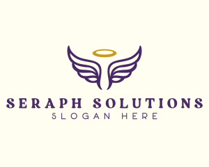 Seraph - Halo Wing Angel logo design