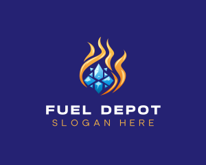 Petrol - Fire Ice Shard logo design