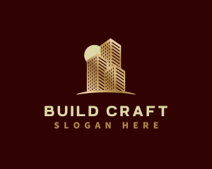 Skyscraper Building Construction logo design