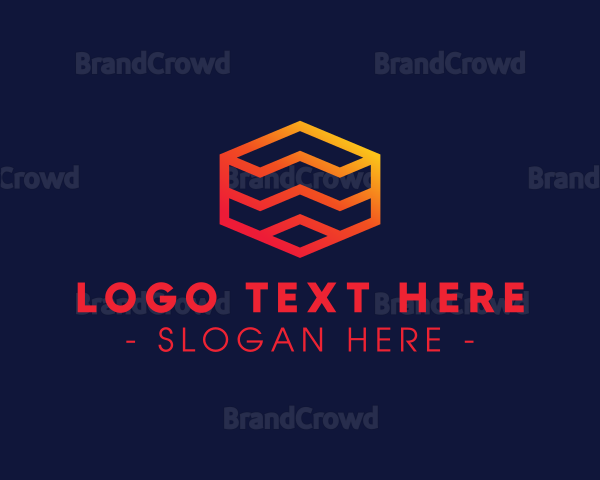Jagged Hexagon Lines Logo