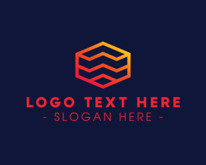 Hexagon - Jagged Hexagon Lines logo design