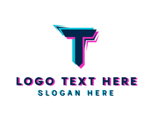 Technology - Cyber Glitch Letter T logo design