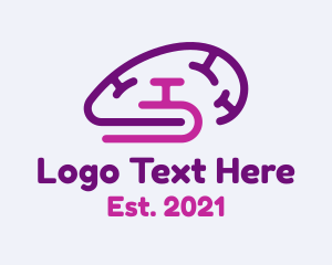 Thought Bubble - Futuristic Brain Pod logo design