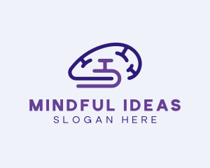 Thought - Futuristic Brain Pod logo design