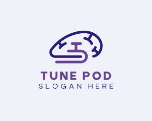 Futuristic Brain Pod logo design