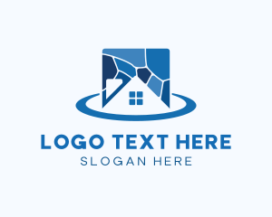 Negative Space House Tiles logo design