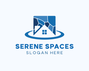 Negative Space House Tiles logo design