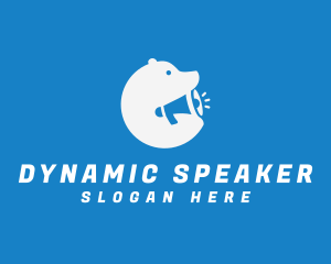 Speaker - Polar Bear Megaphone logo design