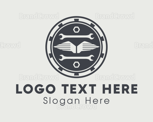 Automotive Repair Tools Badge Logo