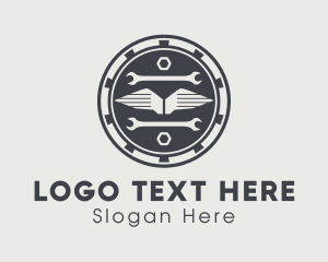 Cog - Automotive Repair Tools Badge logo design