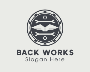 Automotive Repair Tools Badge logo design