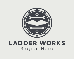 Automotive Repair Tools Badge logo design