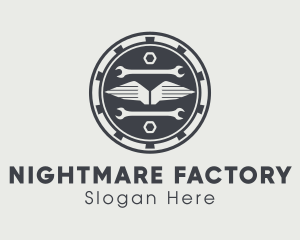 Automotive Repair Tools Badge logo design