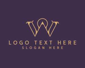 Art Deco - Golden Premium Business Letter W logo design