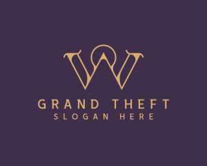 Vlogger - Golden Premium Business Letter W logo design
