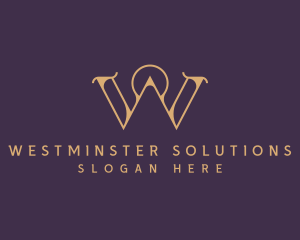 Golden Premium Business Letter W logo design