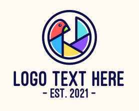 Photo App - Colorful Bird Camera Shutter logo design