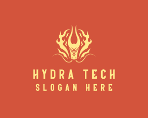 Hydra - Fire Dragon Monster logo design