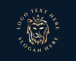 Gold - King Lion Man logo design