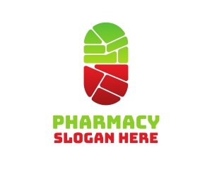 Artistic Mosaic Pill Pharmacy logo design
