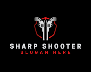 Pistol - Gun Shield Weapon logo design